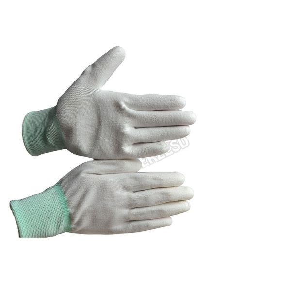 ESD Conductive Gloves Polyester Anti-static Work Glove Anti-slip Carbon PU Tip Palm Fit