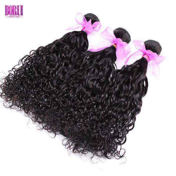 Wet And Wavy Human Hair , Water Wave Human Hair No Tangle Dyed Bleach Soft