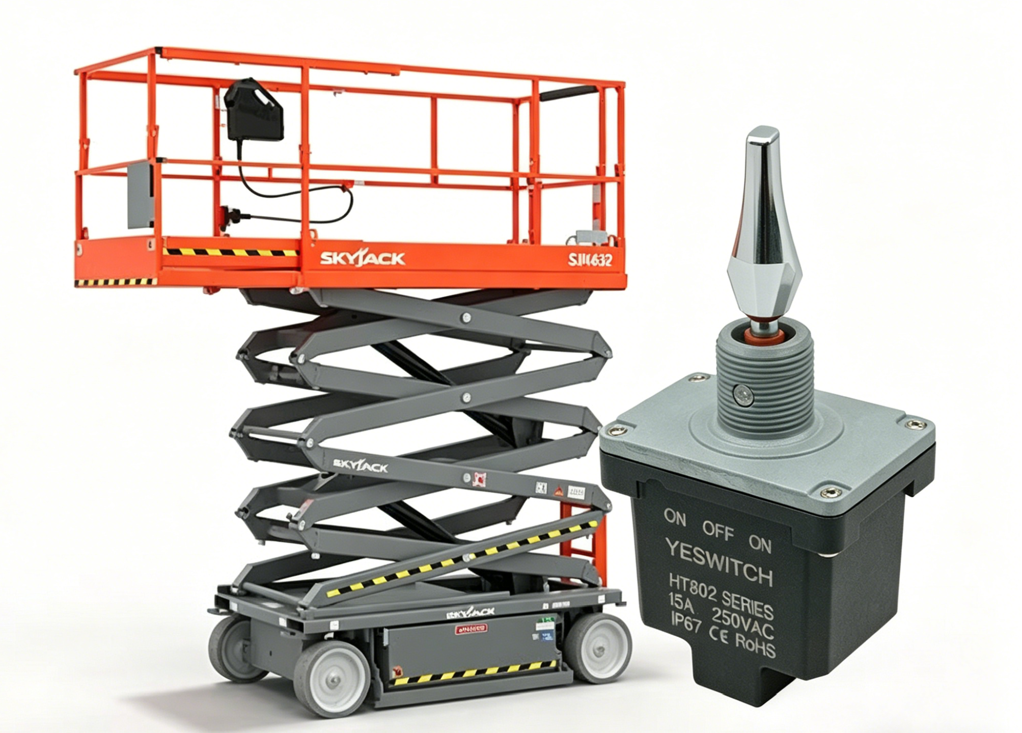 Joystick Switch for Aerial Work Platform Control Panel Heavy-duty Current Switch for Construction Machinery IP68 Waterproof Shockproof Oil-proof Corrosion-resistant