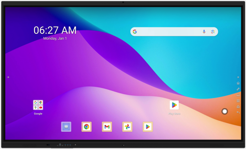 86 Inch Google EDLA Certified Interactive Whiteboard with 8 Core CPU for Classroom and Conference