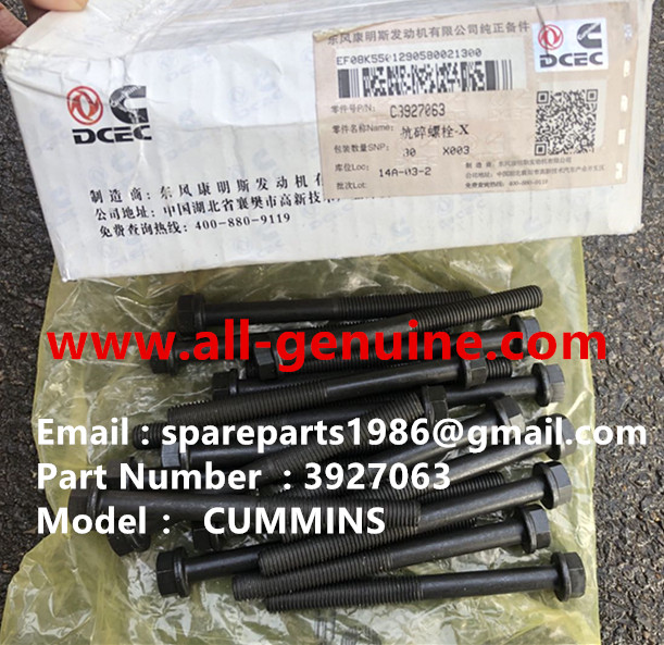 3927063 CYLINDER BOLT  ENGINE TEREX NHL DUMP TRUCK  TR35 TR50 TR60 TR100 3305B 3305F 3303 3307 TR45 TR70 MT4400