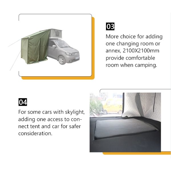 Second Hand Hard Shell Roof Top Tent with Cotton Fabric and Waterproof Index 3000 mm