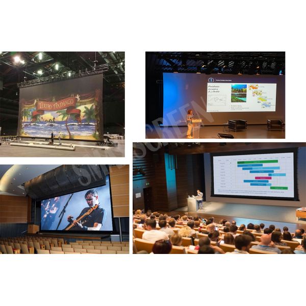 Большие экрана репроектора 400 дюймов моторизованные с HD сопрягают белую ткань