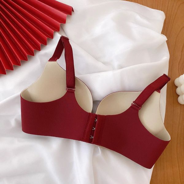 Seamless Small Breasts Bra for Women Gathered One-piece Wire-free Side Breasts Anti-sagging Lifting and Adjustable Bra