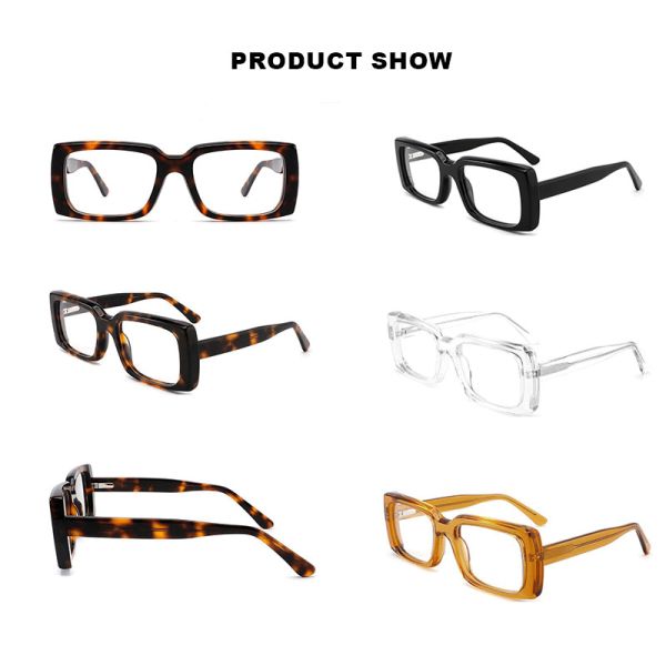 Square Small Acetate Fiber Frame Glasses Men Women Optical Resin Ac Lens
