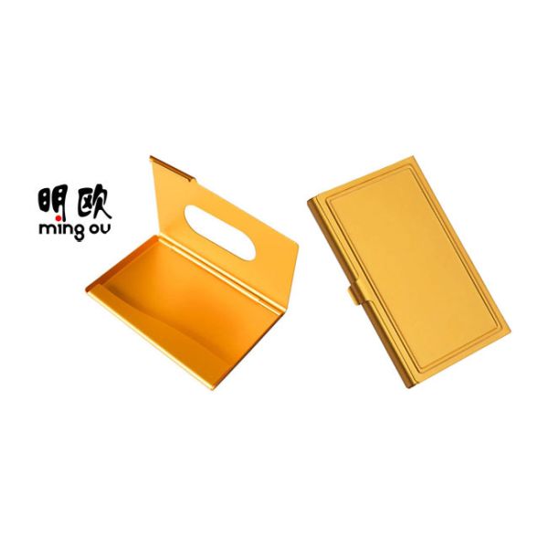 Gold Mens Credit Card Holder Case Metal Material , Trendy Visiting Card Pouch Holder
