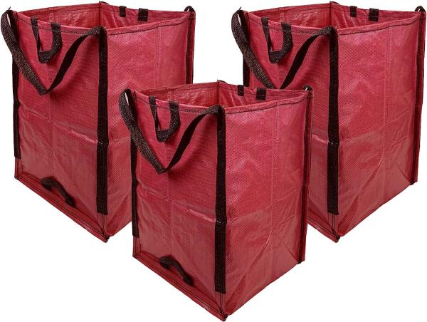 Heavy Duty Home and Yard Waste Bag Woven Polypropylene, Reusable Lawn and Leaf Garden Bag with Reinforced Carr