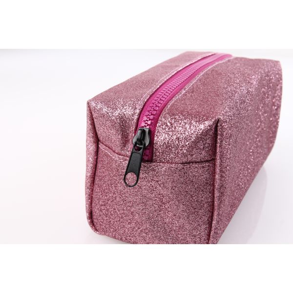 PU Leather Large Makeup Bag , Pink Cute Blank Cosmetic Bag For Ladies