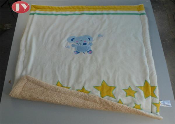 Animal Embroidery Micro Mink Quilted Throw for Baby Microfiber Autumn Winter Home Unisex