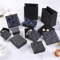 Elegant Black Constellation Jewelry Gift Box Hot Stamped Zodiac Design for Rings Earrings Necklaces