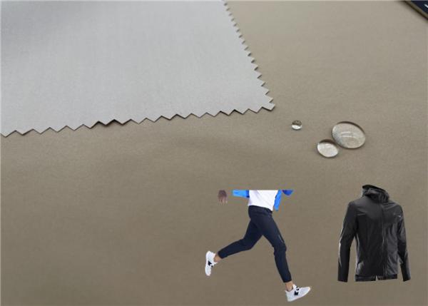Stretch Coating Grey Waterproof Sports Fabric Lightweight