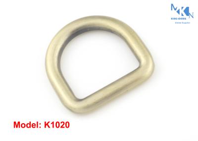 K1020 Brush Brass D Rings 20mm Size , Purse Metal Hardware D Rings For Handbags