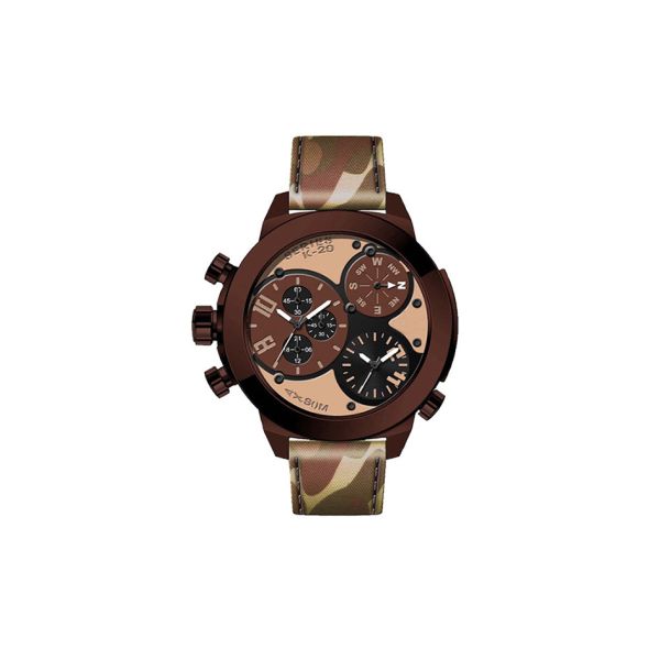 Genuine Leather Band Alloy Quartz Wrist Watch Multifunction 3 Hands Water Resistant