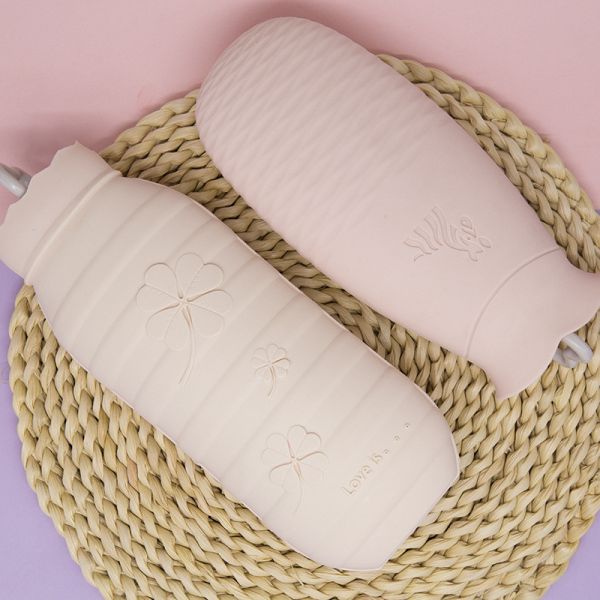 Прозрачная винтовая крышка Классическая силиконовая бутылка с горячей водой для менструального отопления кровати