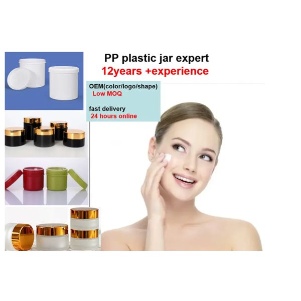 250ml 500ml 1000ml Skincare Jar White Blue Black Red PP Material food skin cosmetic Cream Jars Empty plastic Jar