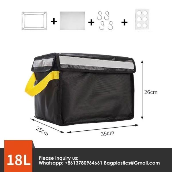 Insulated Food Delivery Bag With 4 Cup Holders/Drink Carriers, Large Catering Thermal Bag, Pizza Warmer Carrying Case, Insulated Hot & Cooler Bags For Beverages, Grocery, Food Transport