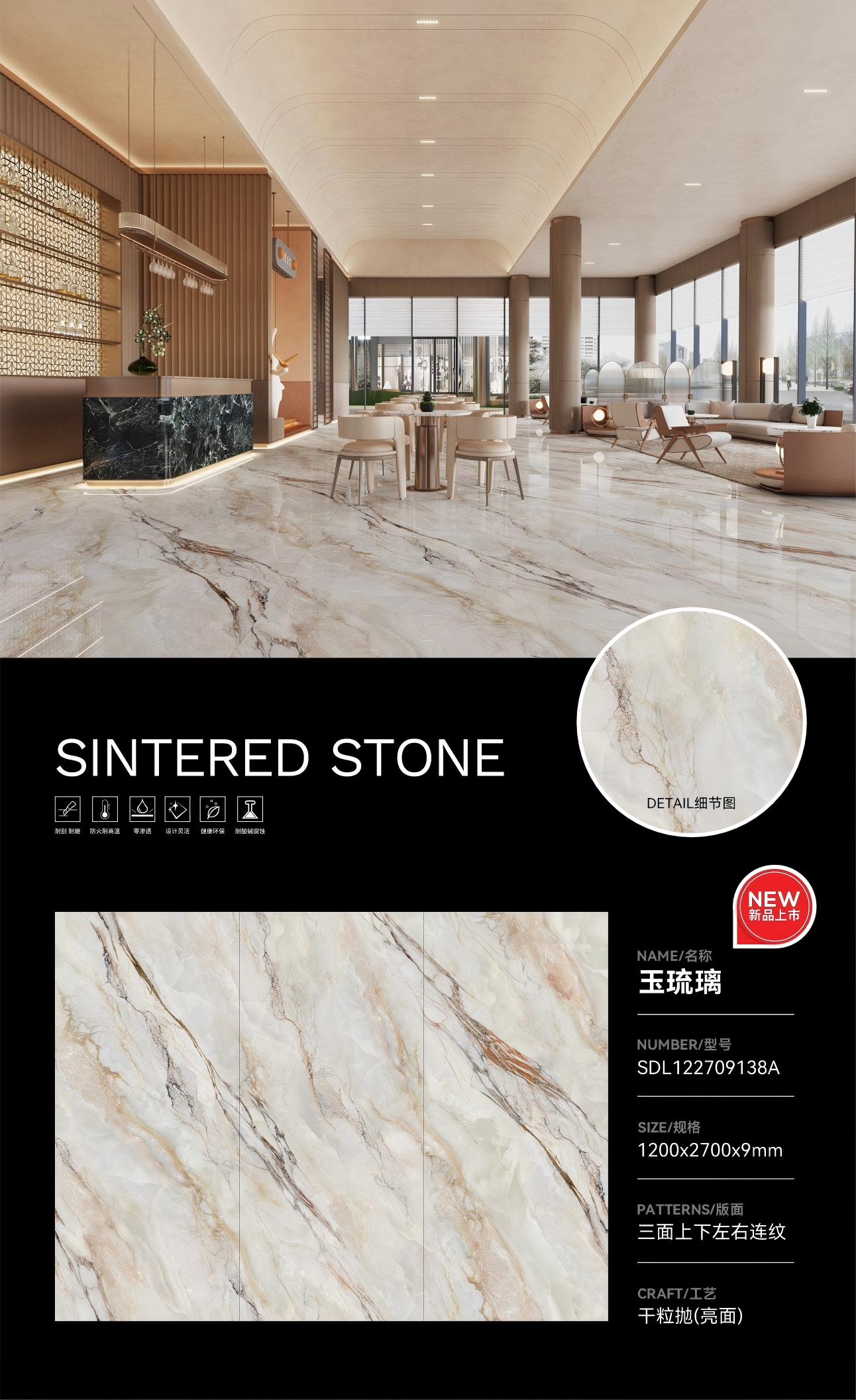 Floating installation glazed ceramic floor and wall tiles smooth texture designed to meet demanding project specifications with consistent