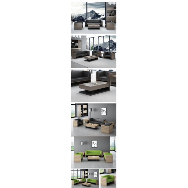 Секционная современная офисная роскошная мебель 1 2 3 места Деревянный дизайн коровая кожа набор