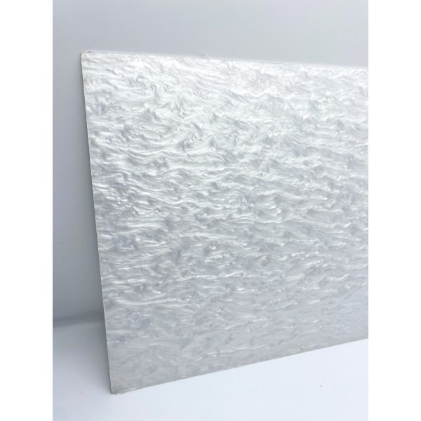 1/8 in White Pearl Marbling Pattern Cast Acrylic Sheet for Earrings Ornaments