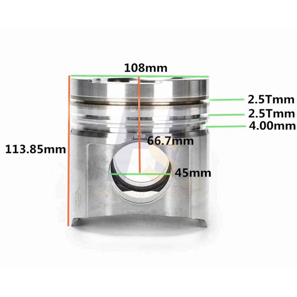 PC300-8 S6D108 Excavator Engine Parts Piston Kit 6222-33-2110 217250