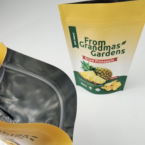 Impressão digital personalizada Eco-friendly Stand Up Bag Tear Notch Frutas secas Nozes de caju Embalagem em saco plástico