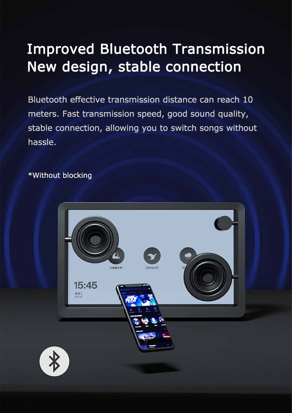 Прозрачный диктор музыки панели Bluetooth IPS экрана 21,5 дюйма