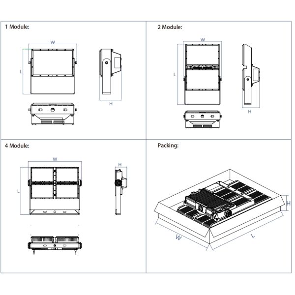 Высокая мощность светодиодный светодиод 150W-1200W FloodLighting IP66 водонепроницаемая светодиодная лампа для стадиона Спорт Поле футбольное поле