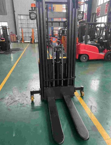 Carga pesada 1500kg 2000kg Full Electric Pallet Stacker Bateria movida em empilhadeira com 1500mm de altura de elevação e certificado CE para uso em pequenos armazéns