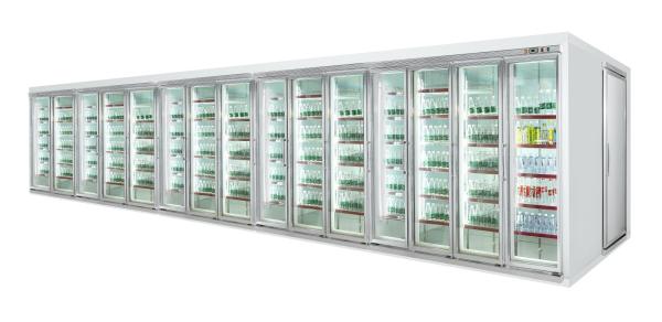 Fan Cooling Commercial Beverage Cooler / Vertical Display Fridge With Large Back Storage