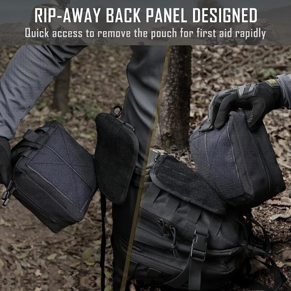 Tactical MOLLE Rip-Away EMT Medical First Aid IFAK Lifesaving Pouch,Outdoor Medical Package,Mountaineering/Climbing Resc