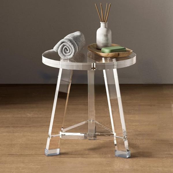Detachable Waterproof Custom Acrylic Furniture Lucite Round Acrylic Bathroom Stool