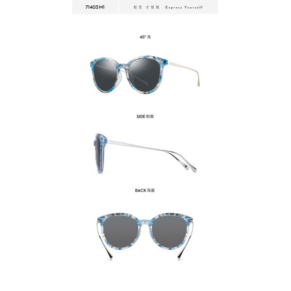 Женские рамки пластмассы Эйегласс Брауна черноты объектива ТАК Порларизед солнечных очков ПЭИ