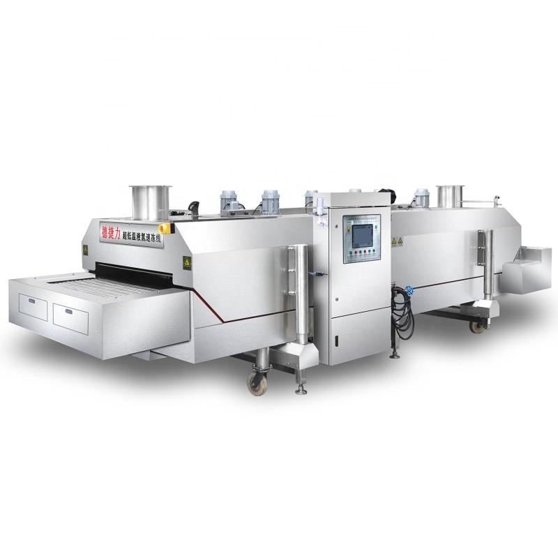 криогенный замораживатель 1800mm 3500kg/H тоннеля пояса сетки 25kw для морепродуктов рыб