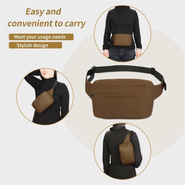 MTB Motorcycle Cross Body Waist Belt Bag For Women Sling Shoulder Hiking 8.5X2.5X4.5