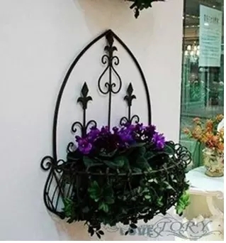 Green Flower Stand Hanging Wall Indoor Balcony Hanging Semi-Circular Flower Stand