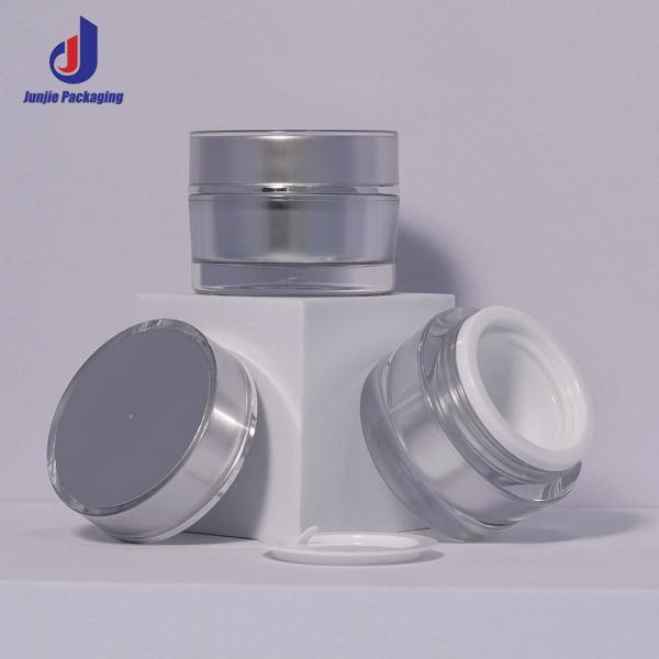 Acceptable Customer's Logo Luxury 10g Round PS Silver Empty Clear Plastic Packaging Cosmetic Cream Jar for Lip Balm