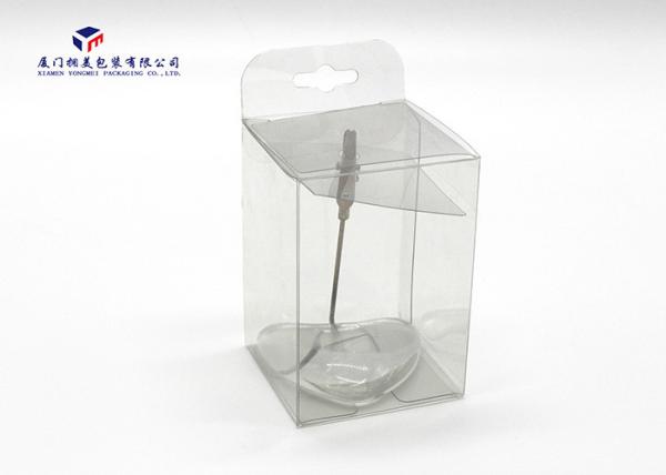 OEM / ODM Design Clear Plastic Box Packaging Hang Strip On Box Top 5*5*7.5cm Size