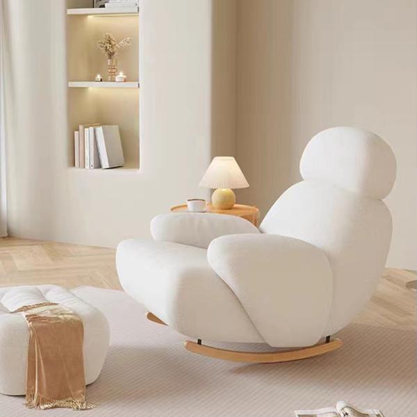 Snuggle Sense Nordic Lazy Sofa Chair , Wool Leisure Velvet Armchair