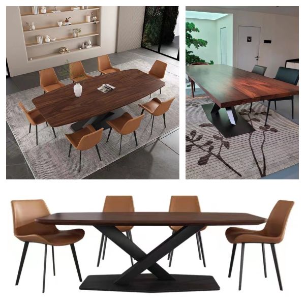Modern Simple Stone  Dining Table Set High-End Home Furniture with Metal Chairs for Apartment and Hotel Dining Rooms Furniture