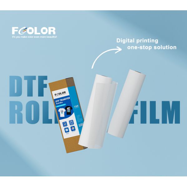 FCOLOR Manufacturer Wholesale Fast Dry Dtf Film Print Dtf Heat Transfer Stickers Film Premium DTF Film for I3200 XP600 Printer