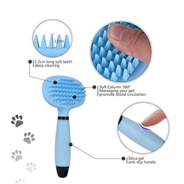 Soft Silicone Rubber Pet Washing Brush Massage Brush Dog Cat Pet Bath Cleaning Brush