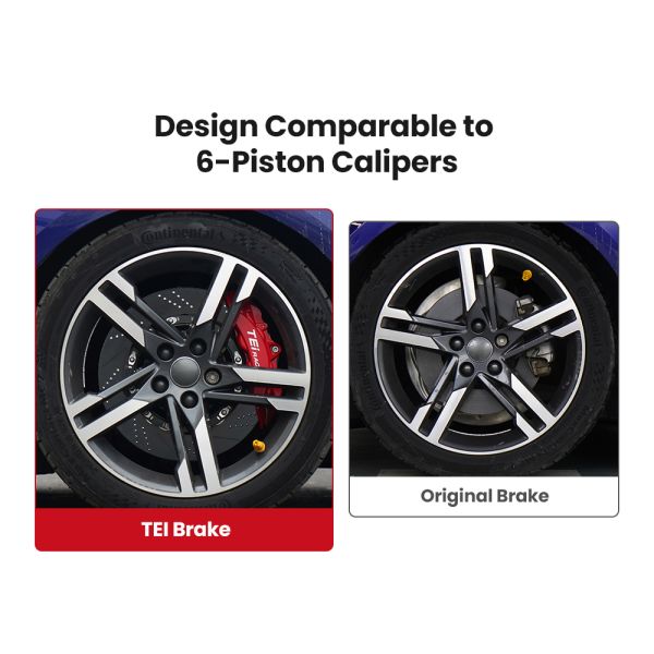 Kit de pinzas de freno TEI P40NS+ de 4 pistones BBK R18/R19 Kit de frenos grandes para Audi A4 B6 B7 B8 B8L B9 B9.5 B10 2000-2025