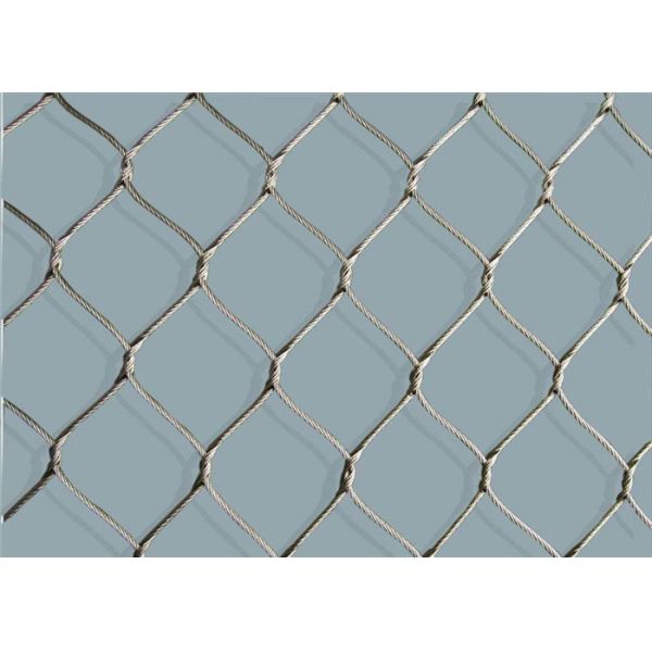 Metal Flexible Ss304 316 Woven Cable Wire  Mesh With Ferrules For  Zoo Netting