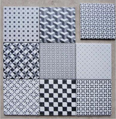 200*200 Hexagon Decorative Ceramic Tile Dark Grey Blue Color 1-3% Water Absorption