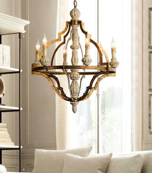 Wood lantern chandelier pendant Lights Fixures (WH-CI-60)
