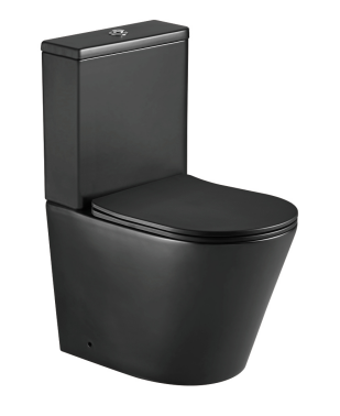 European Ceramic Matt Black Color Close Coupled Two Piece Toilet Manufacture Rimless Wash Down Flush