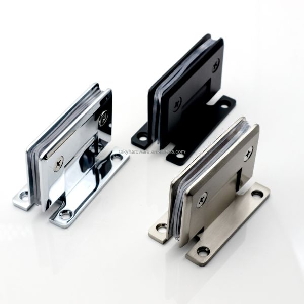 Нержавеющая сталь 201 90-градусная стена на стекло 10 мм Душевая стеклянная дверь Завеса набор черный