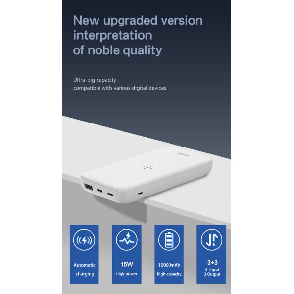 Portable Power Bank 10000mAh High Capacity 18W Wireless Magnetic Power BanksPocket Size