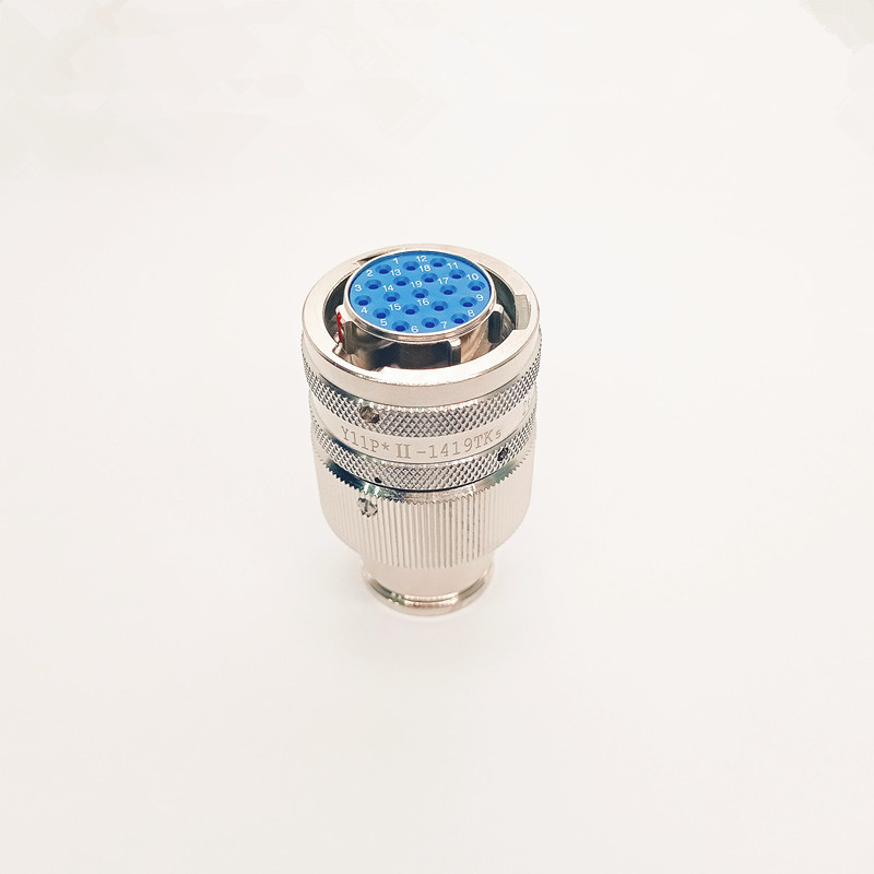 Y11P*II-1419TK5 19 Pin Male Plug Circular Connector with 1500V Withstand Voltage and Bayonet Locking for Aerospace Applications