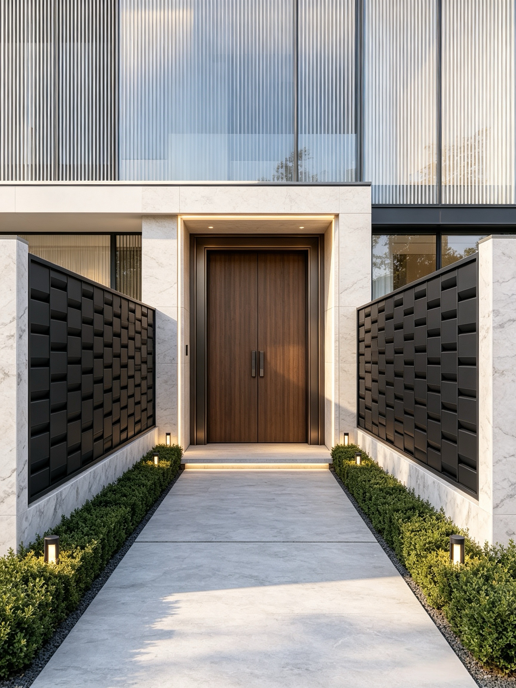 Modern 3D Block Aluminum Privacy Fence with High-Quality Metal and Matte Finish for Long-Lasting Durability